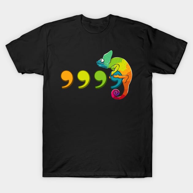 Comma Chameleon T-Shirt by Rengaw Designs